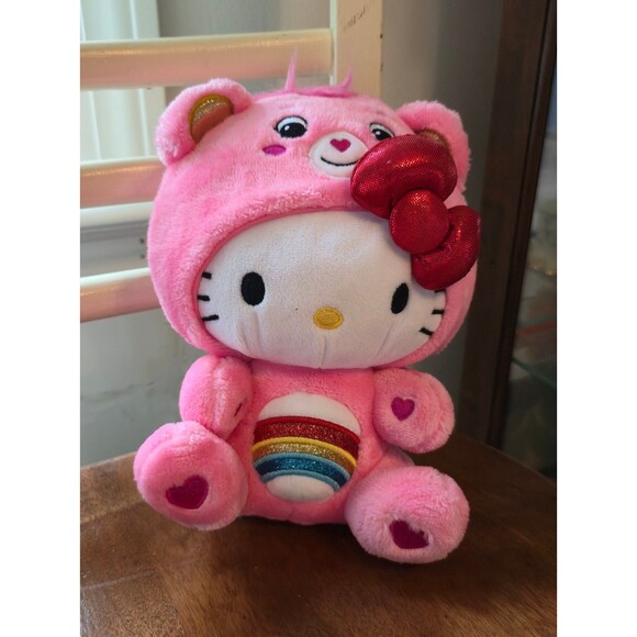 HELLO KITTY AND FRIENDS CARE BEAR PLUSH 8" CHEER BEAR - Picture 1 of 4